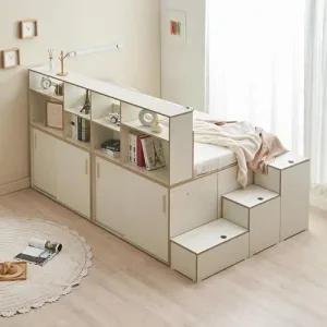 이노 파티션 슬라이딩 빅수납 수퍼싱글 SS 침대  기본형(책상제외) 엠버독립매트리스22T 포함[무료배송]