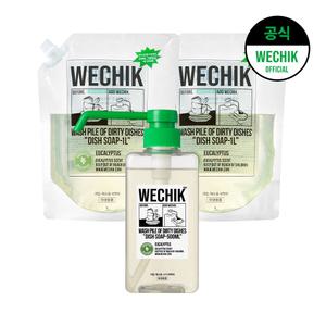 위칙 멀티플 주방 세제 500ml 1개 + 리필 1L 2개