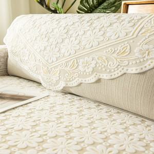 현대 간단한 미끄럼 방지 레이스 소파 커버 천으로 팔걸이 등받이 패드 삼각형 아트 패브릭