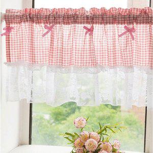 고품질 체크 예쁜 커튼 바란스 작은 창 블라인드 인테리어커튼 밸런스커튼 책장가리개 (WFHXOCE)