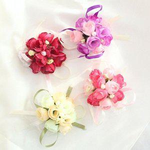 플라워 스냅 팔찌 4color 웨딩 브라이덜샤워 소품 주얼리 꽃팔찌 촬영 조화 셀프