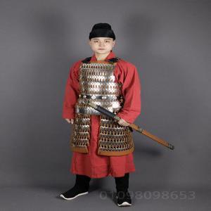 중국 병사 갑옷 코스튬 중세 갈색 코스프레 당나라 삼국지 복장