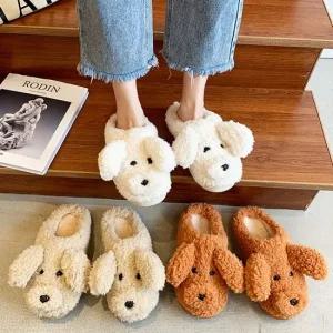 푸들강아지 털신 겨울 보온 털실내화 털슬리퍼 거실화 겨울슬리퍼 털실내화 털슬리퍼 거실화