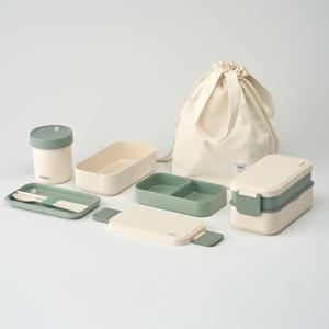 모리 뱀부 직장인 도시락통 국통 보온보냉백 세트 베이지