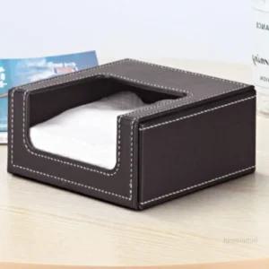 HM 가죽커버 브라운 냅킨디스펜서 냅킨꽂이 사각티슈케이스
