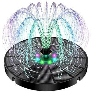 화려한 조명이 있는 이저트 태양열 분수, 2200mAh 배터리 7개 노즐과 4개의 고정 장치가 고효율 버드 배스 가든 야외 장식용 분수