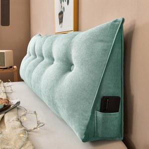 사각롱쿠션 삼각형 침대 옆 쿠션 소파 큰 등받이 허리 지원 다다미 소프트 백 학생 기숙사 긴 베개