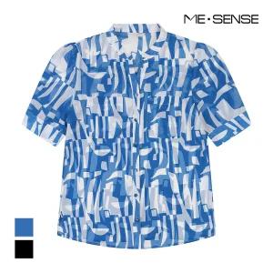 [미센스] 투톤프린트 반팔 블라우스_MB46BLM115Z