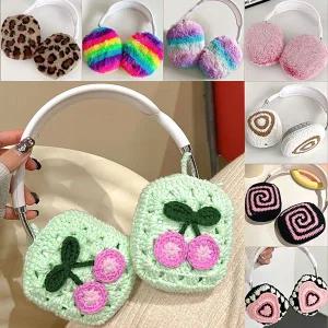 에어팟맥스 하트 플라워 호피 니트 뜨개질 털 케이스