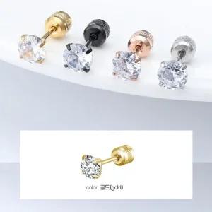 [오노마] ONM 양면 골드 큐빅 트렌드 써지컬스틸 피어싱