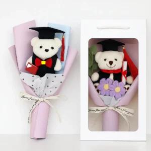 졸업식 곰돌이 꽃다발 학사모 인형 선물세트