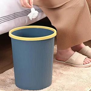 대형 오픈 스트라이프 네이비 원형 휴지통 쓰레기 대형쓰레기통 주방쓰레기통 화장실쓰레기통