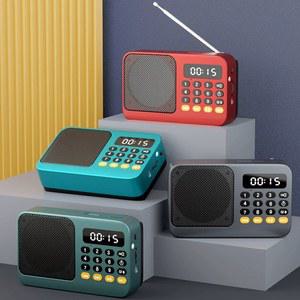 휴대용 FM 라디오 수신기 음악 TF 디스플레이 손전등 USB LCD LED 블루투스 플레이어 레트로 미니 스피커 충전식