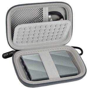 삼성 T9/T7/T7 쉴드 휴대용 SSD 케이스, 스토리지 여행 정리함 | 및 USB 케이블 보유 1-4TB와 호환 박스 전용 회색