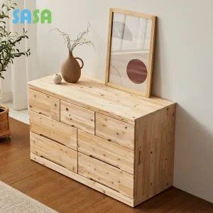 [SASA]사사가구 피톤즈 삼나무 원목 3단 와이드서랍장