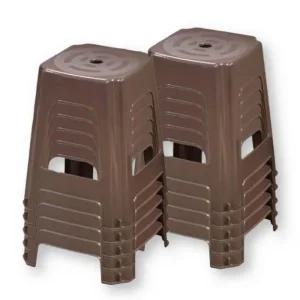 국산 플라스틱의자 업소용 간이의자브라운 10개 야외