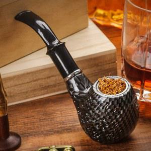 수지 담배 흡연 파이프 조각 된 구부러진 빨 수있는 필터 흡연자