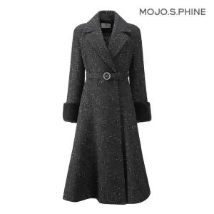 [모조에스핀] 밍크소매배색 플레어 롱 코트 MG_J234MSG425 1756352