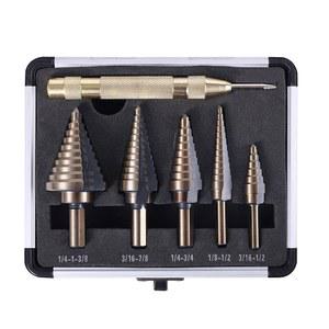 위트워키 스텝 드릴 비트, 오토 센터 펀치 블랙과 골드가 포함된 6PCS(50사이즈) HSS 스텝 유니빗 드릴