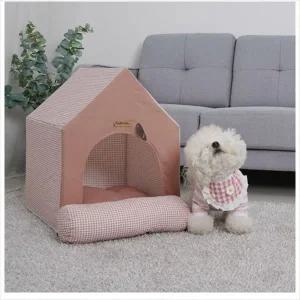 [콩심팥심]D18 레드퍼피 해피하우스 (체크핑크) 애완용품 반려동물집 강아지집 애견텐트하우스