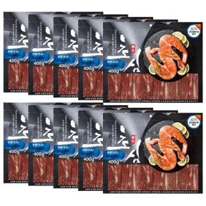 초심 명품 연어 슬라이스 400g x 10개 대용량 강아지간식 육포