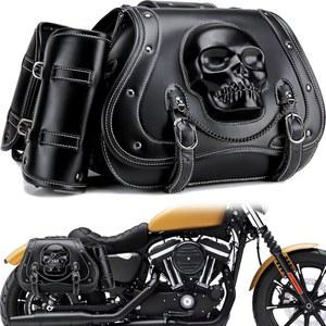 오토바이 새들백, 컵 홀더가 있는 30L 가죽 방수 사이드 할리 데이비슨 스포츠 선수 다이나 소프트테일 혼다 섀도우 레벨 야마하 가와사키 벌칸용 유니버설 파워스포츠 새들백