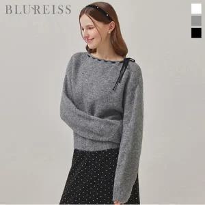 [블루레이스] 입술넥 리본 스티치 니트_B5W1KT2021