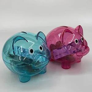 [브이와이][VCMPXFTL]투명 컬러 돼지저금통 투명돼지저금통 동전통