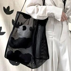 [콩심팥심]3컬러 메쉬 비치백 수영장가방 바캉스 대용량 숄더백