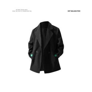 남자 정장 자켓 겨울옷 넥 더블 모직 코트 빅사이즈 트렌치 BE4