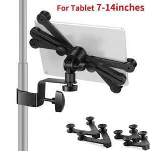 7 14 인치 조정 가능 태블릿 홀더 마운트  호환 iPad Pro Air Mini Google Nexus 용 마이크 거치대 스탠드
