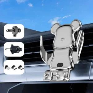 15W 고속 무선충전기 고리형 집게형 증정 곰돌이 차량용 핸드폰거치대 