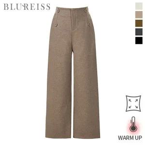 [신세계라이브쇼핑][블루레이스] 울 버튼 포인트 와이드 팬츠_B5W1PT7001