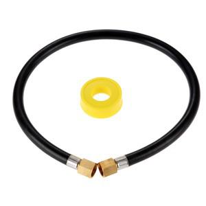 24인치 길이의 고압 프로판 벽난로 연장 연결 호스 1개 (3/8인치 암나사 플레어 너트, 가스 라인 파이프