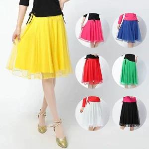 여성 스커트 댄스복 방송 라인댄스 연습복 하의 공연복