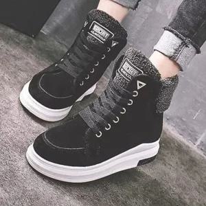 여성 털 방한 하이탑 운동화 후리스 뽀글이 털내피 4cm키높이