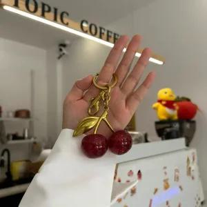 체리 키링 앵두 악세사리 커플 키체인 휴대폰 미니 귀여운 우정