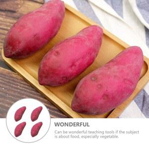 4PCS 현실적인 보라색 같은 모델 거품 교육 야채 인공 실물 사진 음식 도구 장식 소품 고구마