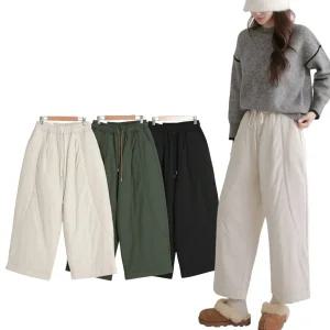 여성 똥싼바지 패딩 배기 팬츠 겨울 빅사이즈 항아리 바지 하렘팬츠 통큰 누빔 누비 88