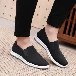 남자 스니커즈 사이드 단화 밴딩 남성 스니커즈 운동화 캔버스화 캐주얼화 편안한 남성면 슬립온 사계절