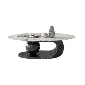 좌식 대리석 테이블 탁자 세라믹 타원형 소파형 커피 거실 낮은 모던 둥근 가정용 디자인