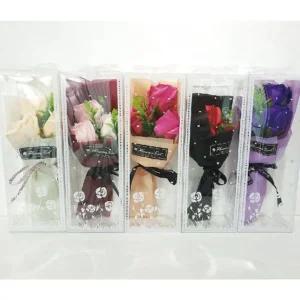 장미 비누꽃 꽃다발(3송이+포장+플라워박스)