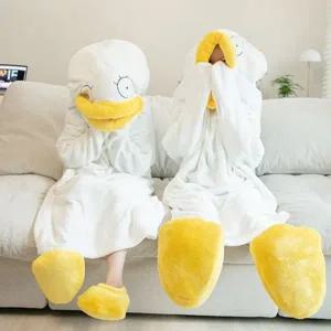 동물 잠옷 귀여운 캐릭터 수면복 오리 잠옷 겨울 코스튬 성인 남성