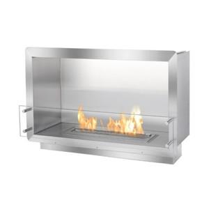 #X 모던 양면 전기 벽난로 지능형 바이오 에탄올 화로 실내외 겸용