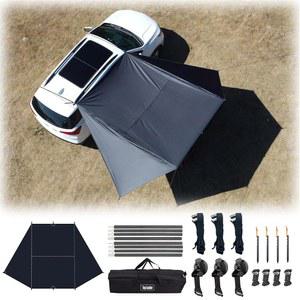 밴 캠퍼밴 카라반 트럭 차량용 탑 랜더 카 어닝 캠핑 SUV 선 쉘터 방수 유니버설 텐트 캐노피 안티 UV (블랙, 2x3m)