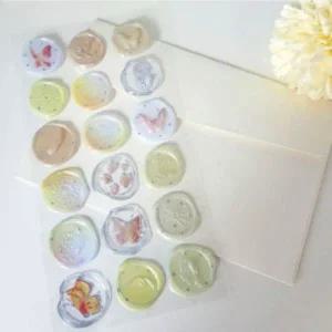 [셀러에이드]웨딩 봉투 실링왁스 옐로우 나비