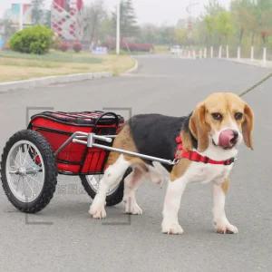 대형견 트레일러 끌차 애견 강이지 카트 구르마 붉은색