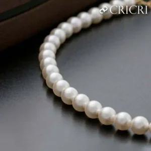 진주목걸이 18K 스와로브스키 크리스탈 제작 50cm