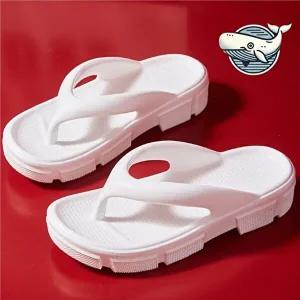 여름 휴양지 슬리퍼 통굽 디자인 키높이 고무-WFH8RQV