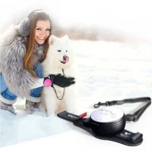 [골드스마일]강아지 핸즈프리 산책 자동줄 화이트 1P 워킹줄 산책